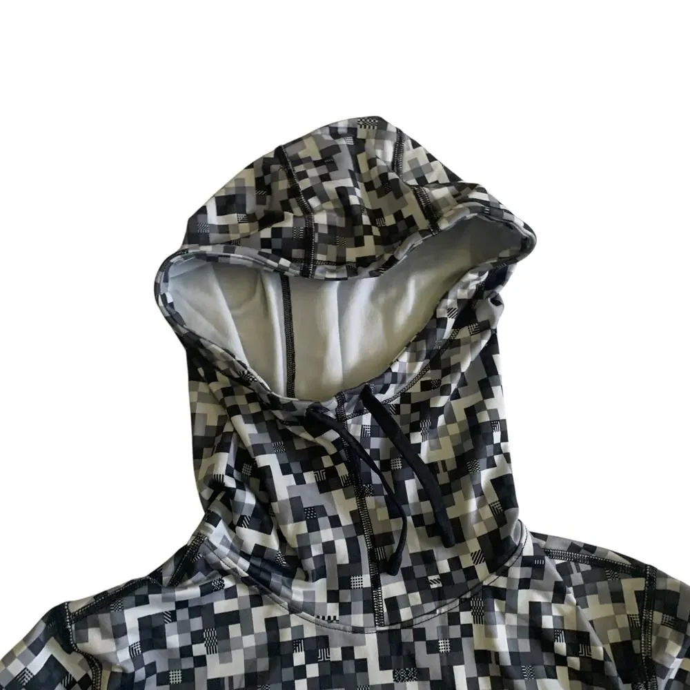 Nike Pro Dri Fit Women's Size M Glitch Pixel Training Camo Hooded T-Shirt